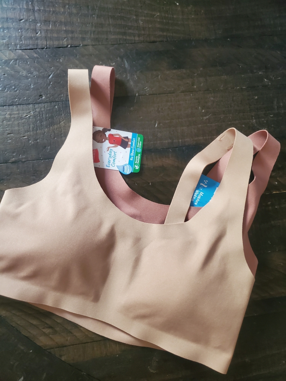 Hanes Girl's Seamless Scoop Bralette -2 Pk Nude & Mauve